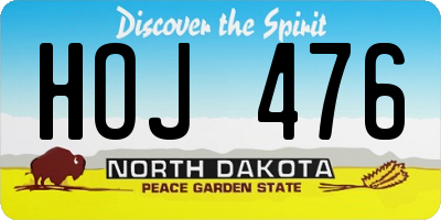 ND license plate HOJ476