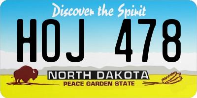 ND license plate HOJ478