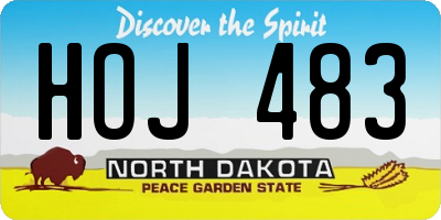 ND license plate HOJ483