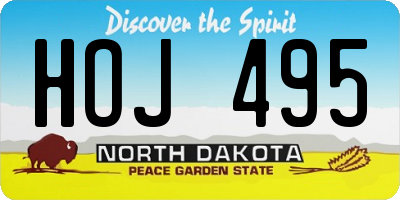 ND license plate HOJ495