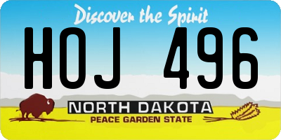 ND license plate HOJ496