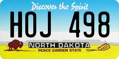 ND license plate HOJ498