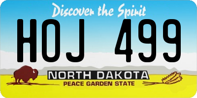 ND license plate HOJ499