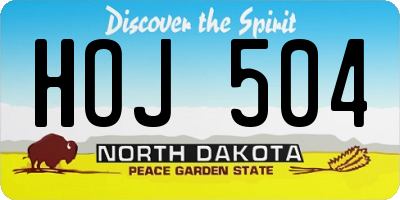 ND license plate HOJ504