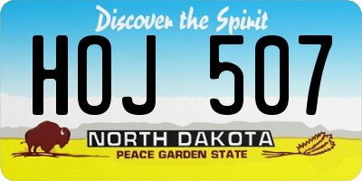 ND license plate HOJ507