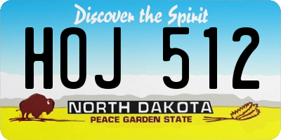 ND license plate HOJ512
