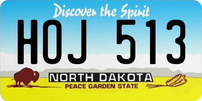 ND license plate HOJ513