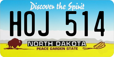 ND license plate HOJ514