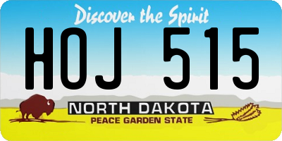 ND license plate HOJ515
