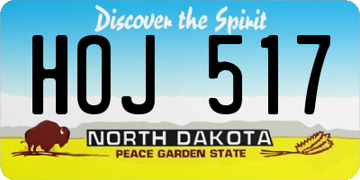 ND license plate HOJ517