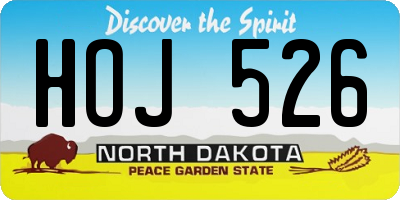 ND license plate HOJ526