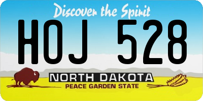 ND license plate HOJ528