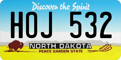 ND license plate HOJ532