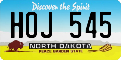 ND license plate HOJ545