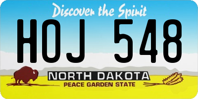 ND license plate HOJ548