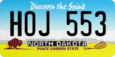 ND license plate HOJ553