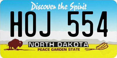ND license plate HOJ554