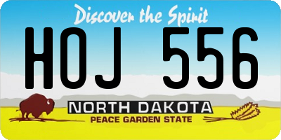 ND license plate HOJ556