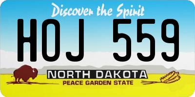ND license plate HOJ559