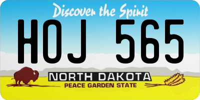 ND license plate HOJ565