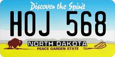 ND license plate HOJ568