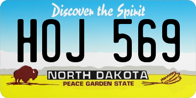 ND license plate HOJ569