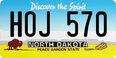 ND license plate HOJ570