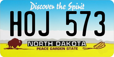 ND license plate HOJ573