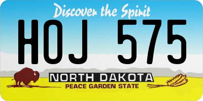 ND license plate HOJ575