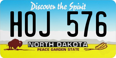 ND license plate HOJ576