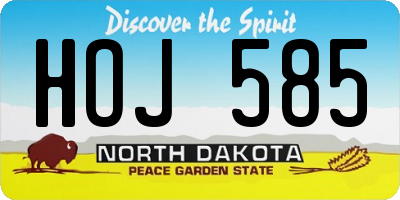 ND license plate HOJ585