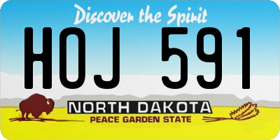 ND license plate HOJ591