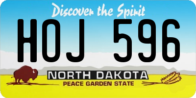 ND license plate HOJ596