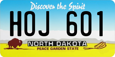 ND license plate HOJ601