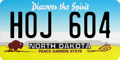 ND license plate HOJ604
