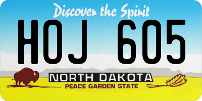 ND license plate HOJ605
