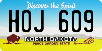 ND license plate HOJ609