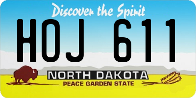 ND license plate HOJ611