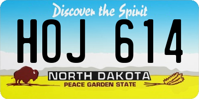 ND license plate HOJ614