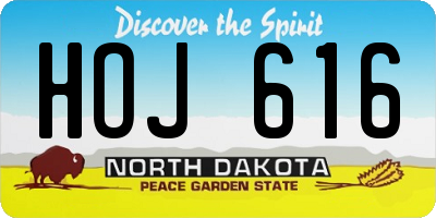 ND license plate HOJ616