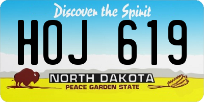 ND license plate HOJ619