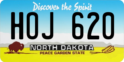 ND license plate HOJ620