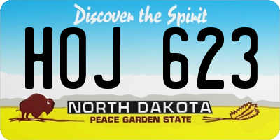 ND license plate HOJ623