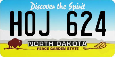 ND license plate HOJ624
