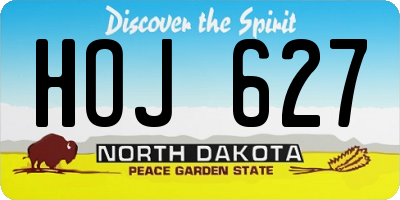 ND license plate HOJ627