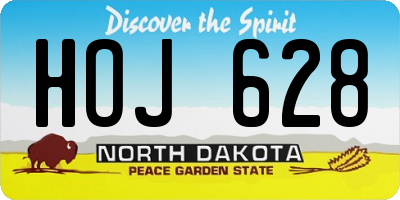 ND license plate HOJ628