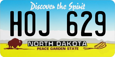 ND license plate HOJ629