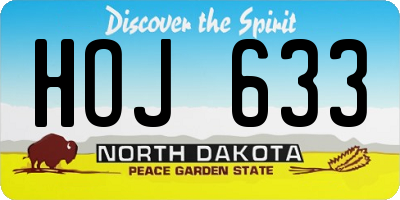 ND license plate HOJ633