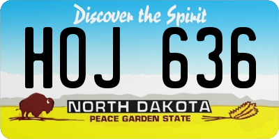 ND license plate HOJ636