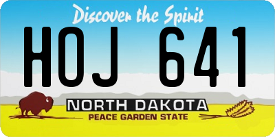 ND license plate HOJ641